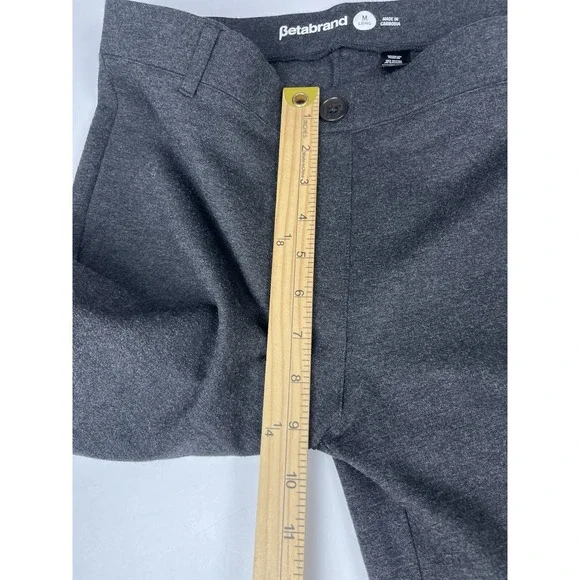 Betabrand Dress Pants Women's Sz Medium Long Gray Flare Leg Pull On Pants - Picture 4 of 8